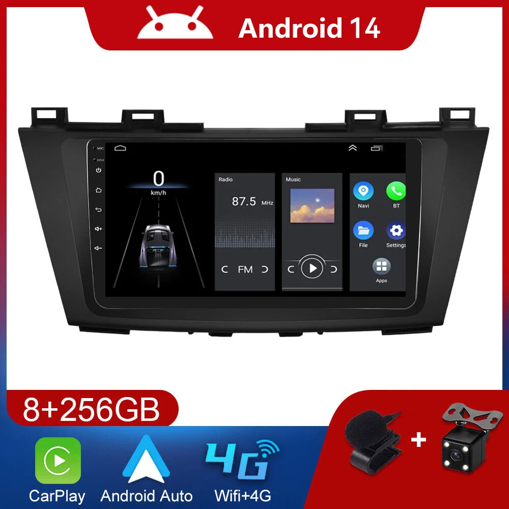 

2Din Android 14.0 Car Radio For Mazda 5 2011 2012 - 2015 Multimedia Video Player GPS Carplay Android Auto 4G WIFI DSP Car Stereo