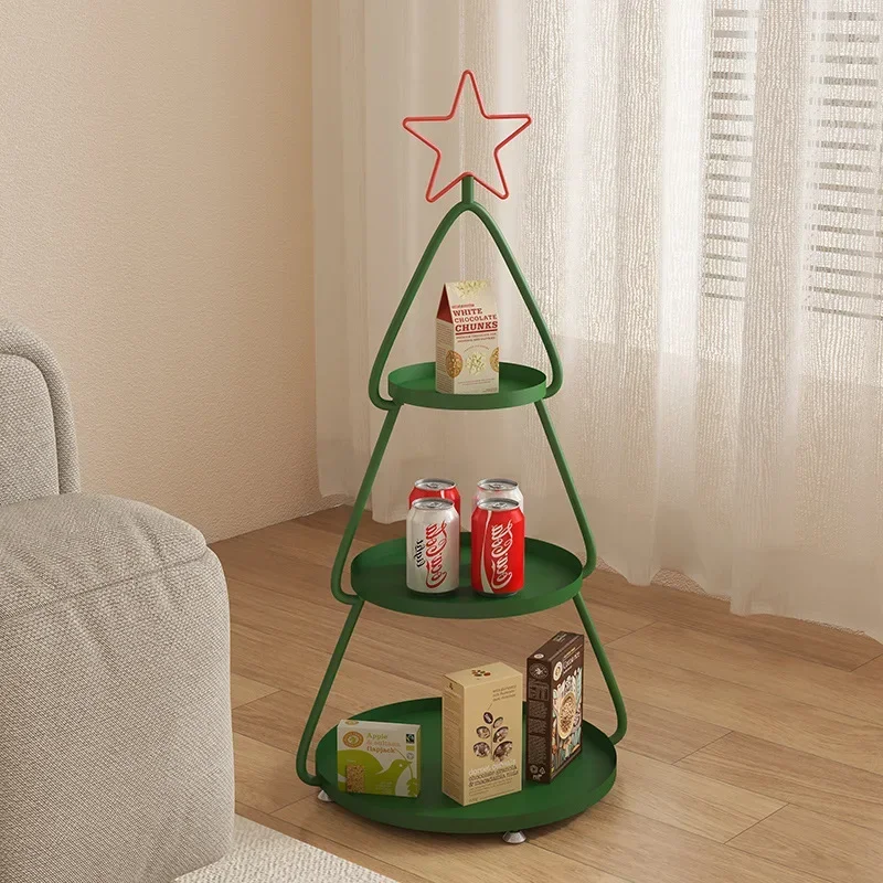 DSA Christmas tree side shelf shelf for home, balcony, indoor living room, multi-layer flower rack, decorative storage iron rack