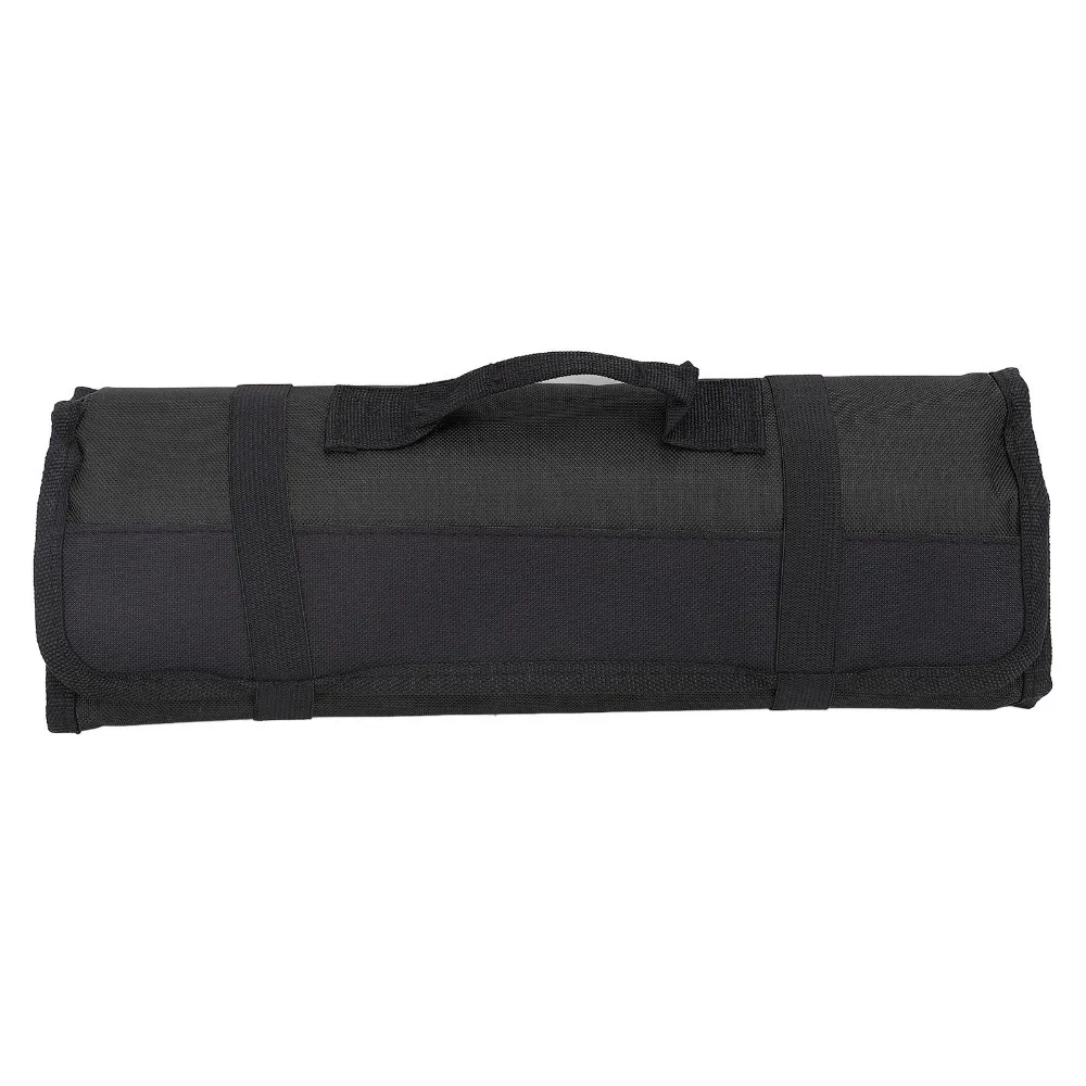 Durable 20 Slots Chef Knife Bag Roll Up Style Red/Green/Black Knife Roll Bag Canvas Cutlery Organizer Outdoor Cooking