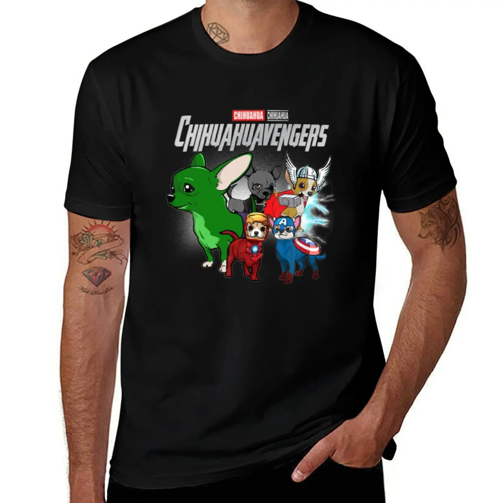 

Chihuahuavengers Chihuahua Dog Lover T-Shirt Man t-shirt korean fashion sweat cute clothes plus size men clothing