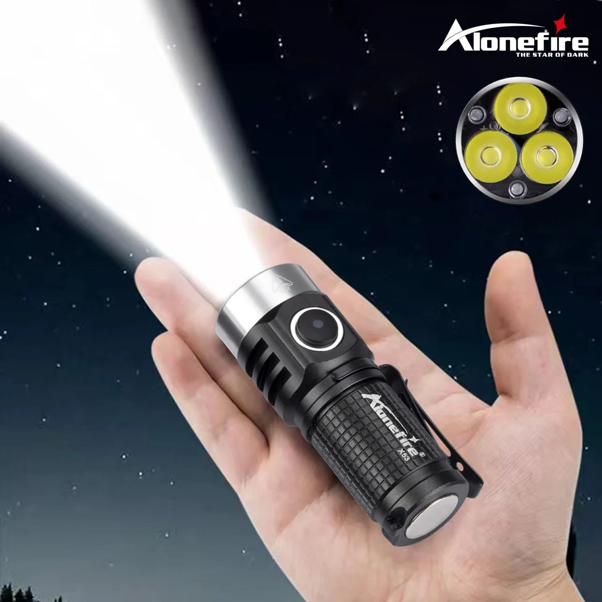 2400LM Super Bright Mini Portable EDC Flashlight Rechargeable LED Keychain Light Portable Outdoor Waterproof Camping Light X53