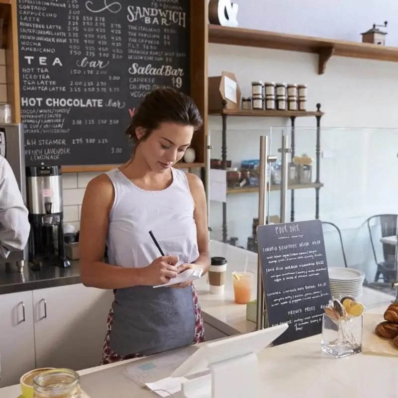 علامة كلمات السبورة مقاس 8 × 12 بوصة مع مجموعة حامل خشبي على الوجهين لوحة قائمة رسائل قابلة للمسح للرسائل الإبداعية JOMD