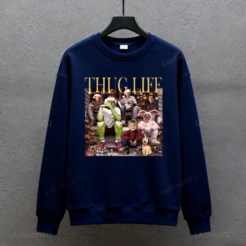 Thug Life عيد الميلاد البلوز عيد الميلاد فيلم قميص هوديس قمم الأصدقاء قميص هدايا عيد الميلاد للنساء عطلة Crewneck عيد الميلاد #3