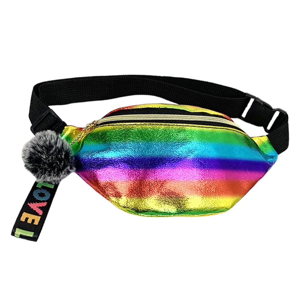 

Holographic Shiny Waist Pack PU Fanny Bag Adjustable Belt for Women Outdoor Sports Yellow Sports Waist Bag