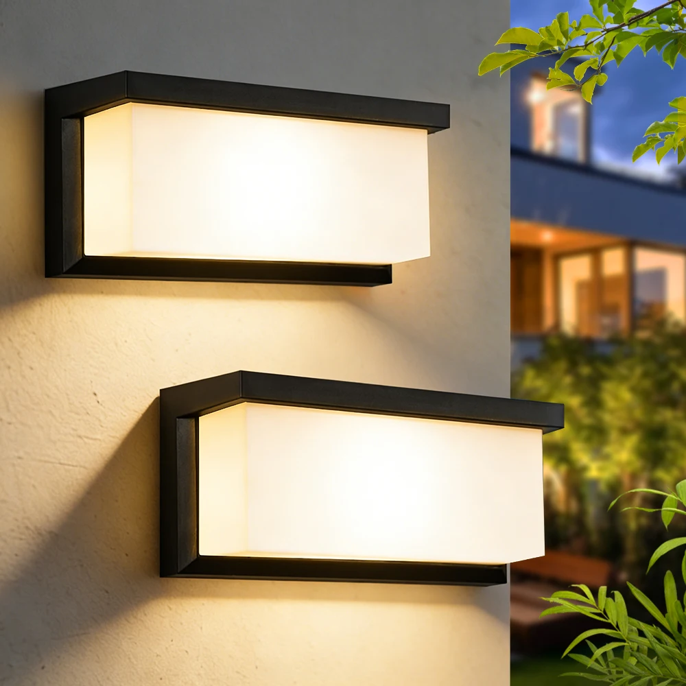 

LED Vintage Rectangle Wall Lamp Indoor Outdoor Wall Sconce Decorative Lighting for Porch Living Room Bedroom Courtyard Balcony