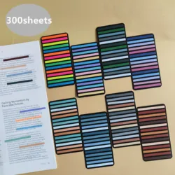 แท็บกระดาษโน๊ตติดกาวใส300แผ่นอุปกรณ์เขียนบันทึกย่อมีกาวในตัวอุปกรณ์สำหรับสมุดจดเครื่องเขียนแบบที่คั่นหนังสือ
