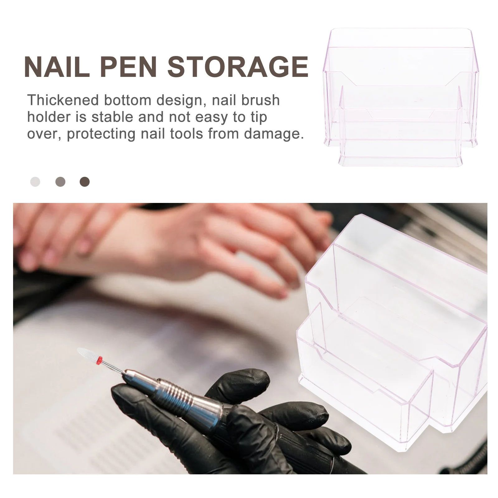 

Large Capacity Makeup Organizer for Vanity Hard Anodized Acrylic Material Resists Wear Corrosion Stores Brushes Nail Polishes