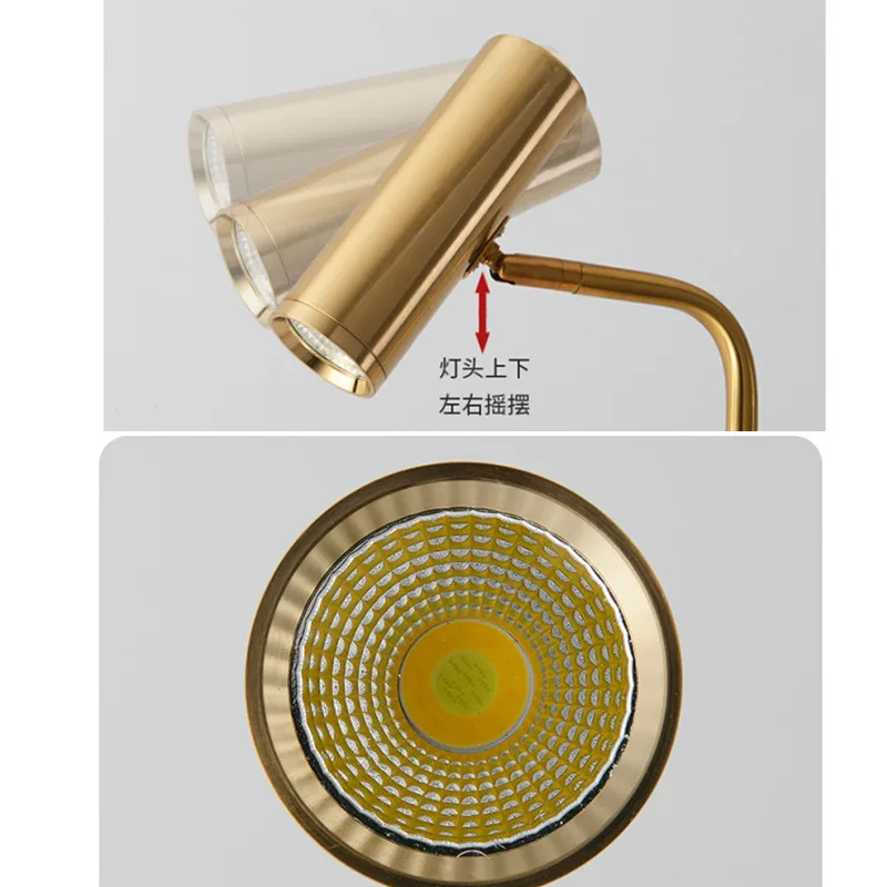 الشمال Led الطابق مصباح غرفة المعيشة Lamphead يمكن تعديل نوم السرير الدائمة أضواء دراسة بقعة مصابيح ديكور المنزل