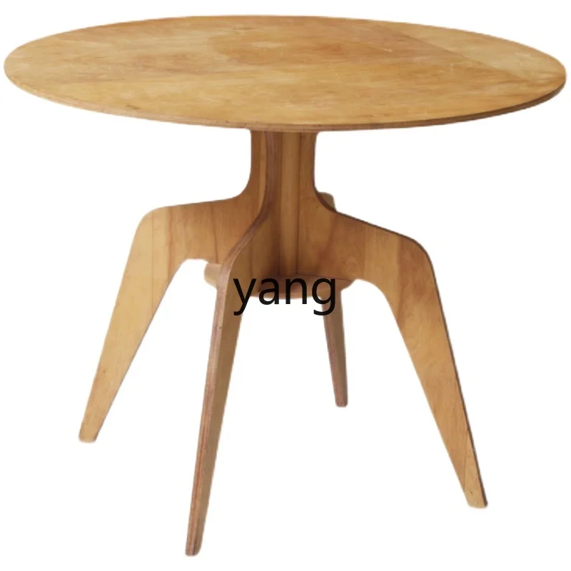 Yjq Pastoral Style Mid-Ancient Retro Side Table Living Room Bedroom Small round Table Custom Stone Plate