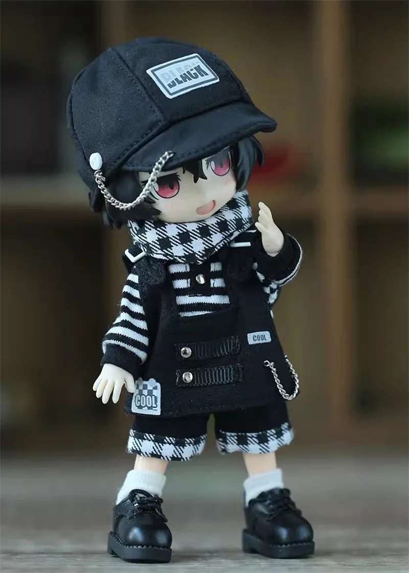 الحلزون 1/12 12 نقطة OB11 ملابس دمى العصرية سوبر كول سترة علوية السراويل طقم قبعات نموذج Ashi 2.0 P9 UFDOLL Bjd الجسم في المخزون