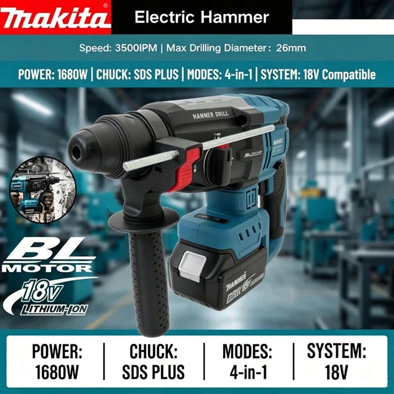 

Makita Cordless Hammer Brushless Electric Hammer 18V Lithium Battery Wireless Drills For Makita 18v Power Tools