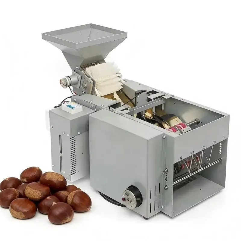 Commercial Automatic High Productivity UNIO Brand Double Blade Chestnut Incision Opening Shelling Peeling Machine Motor 50Kg/H