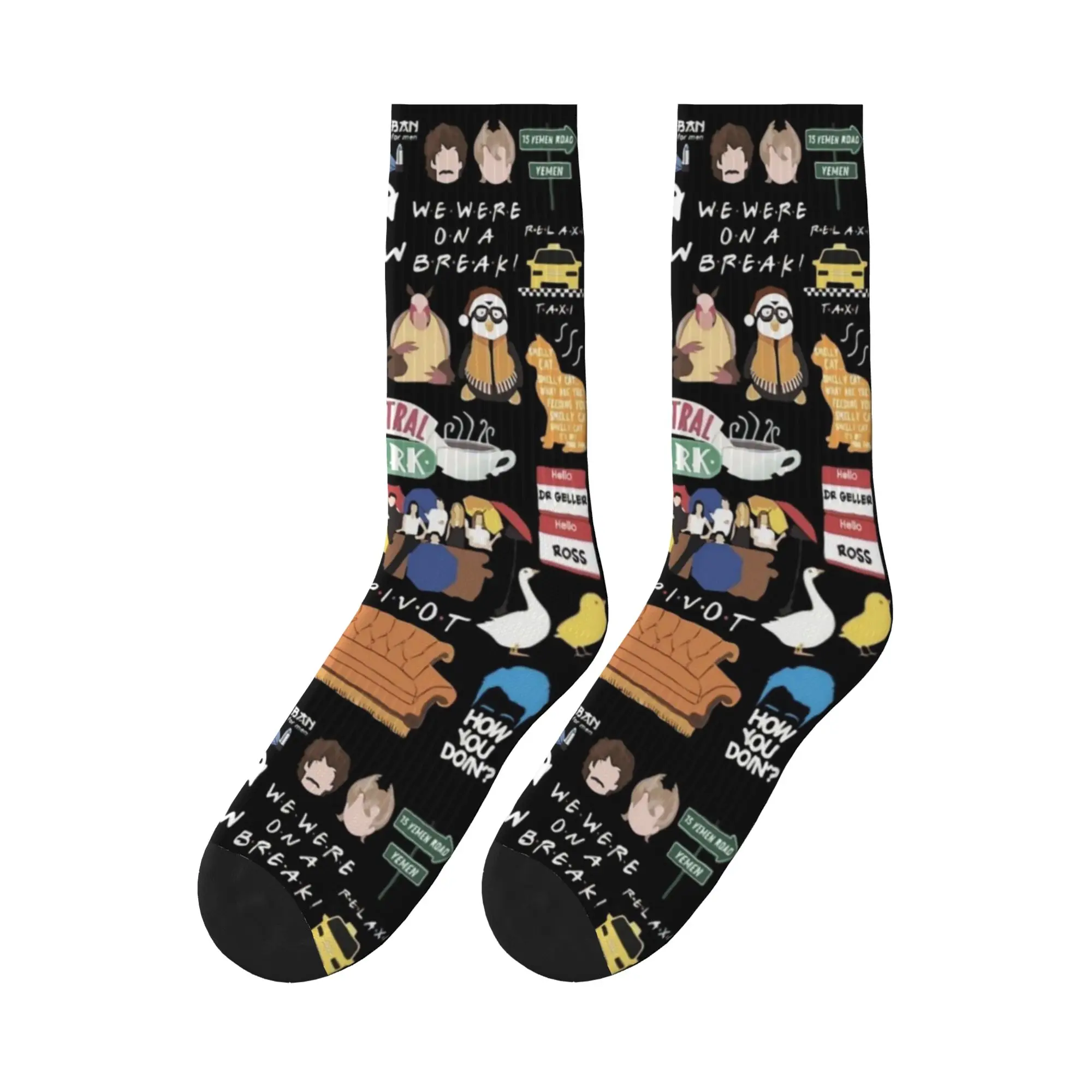 

Забавные спортивные носки унисекс с коллажем из изображений друзей, очень мягкие, на все сезоны, для мужчин и женщин, в подарок на день рождения