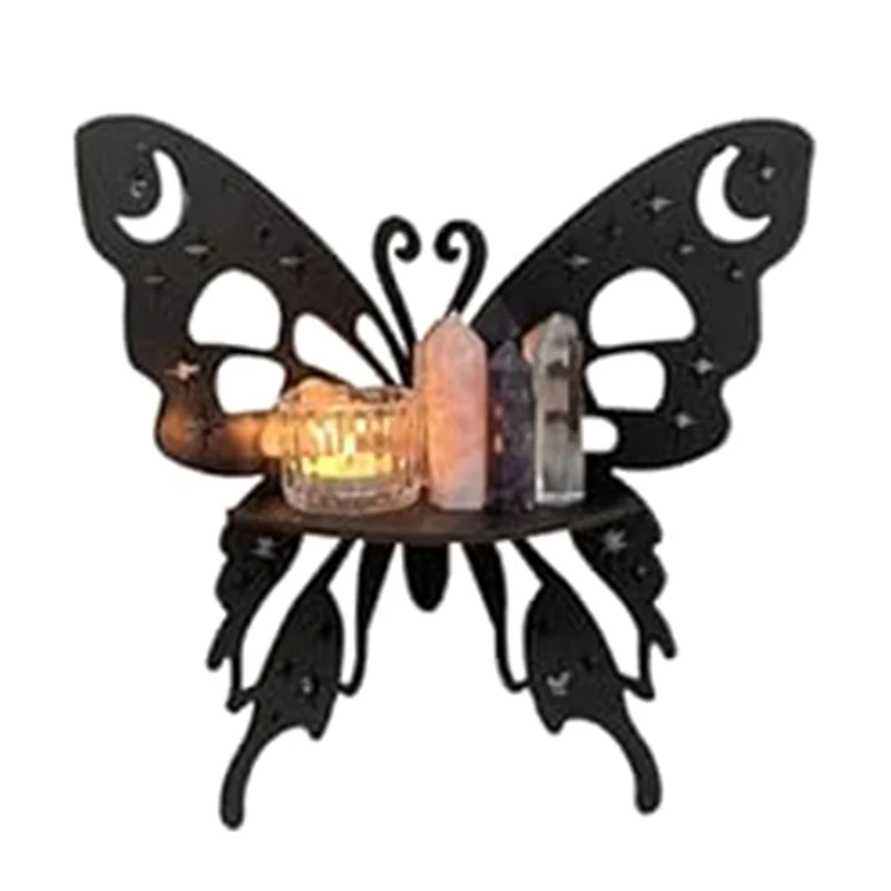 

1 Piece Butterfly Display Shelf, Wood Floating Shelves Black Stylish Corner Shelving Butterfly Corner Shelf-New