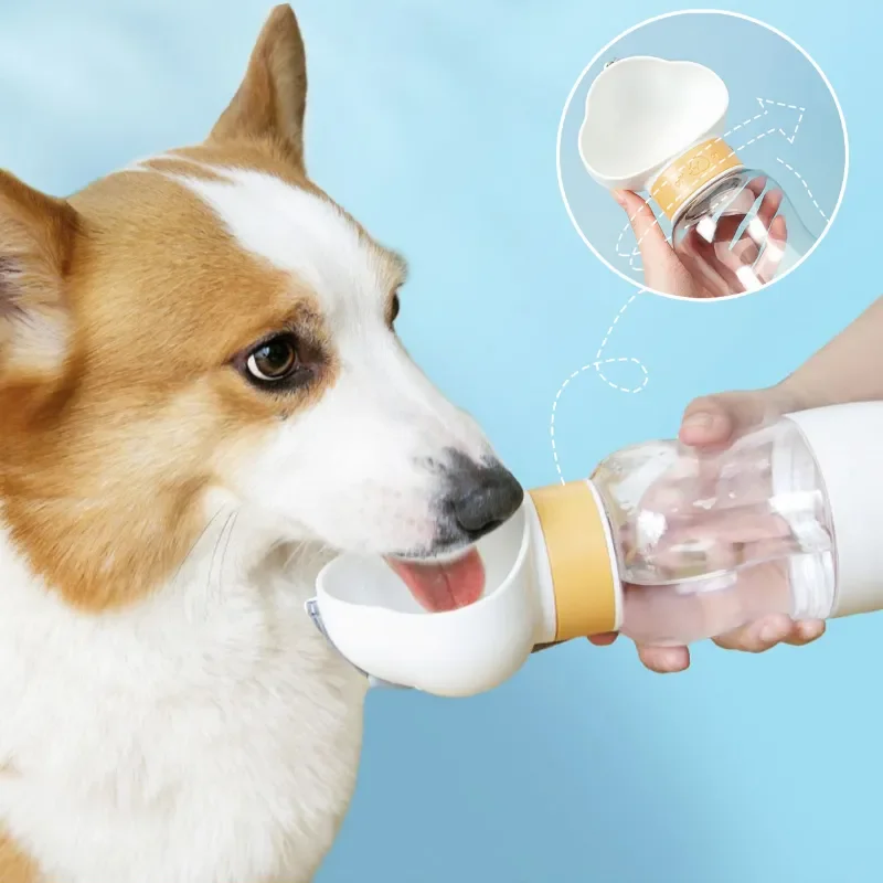 

Portable Dog Water Bottle, Feeding Bowl Dispenser for Outdoor Travel