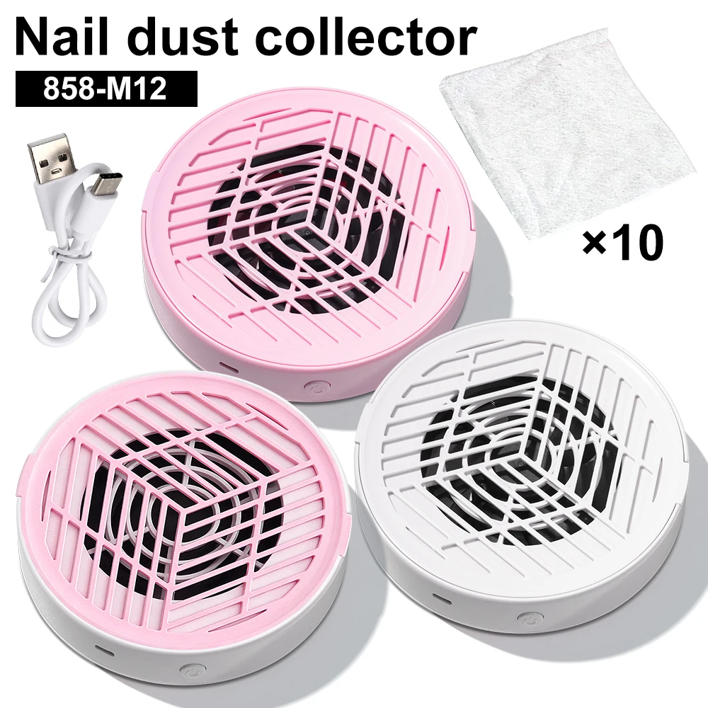 Novo Coletor de Pó para Unhas, Extrator Portátil USB, Aspirador Potente e Silencioso com Filtro de Papel Removível, Equipamento para Unhas