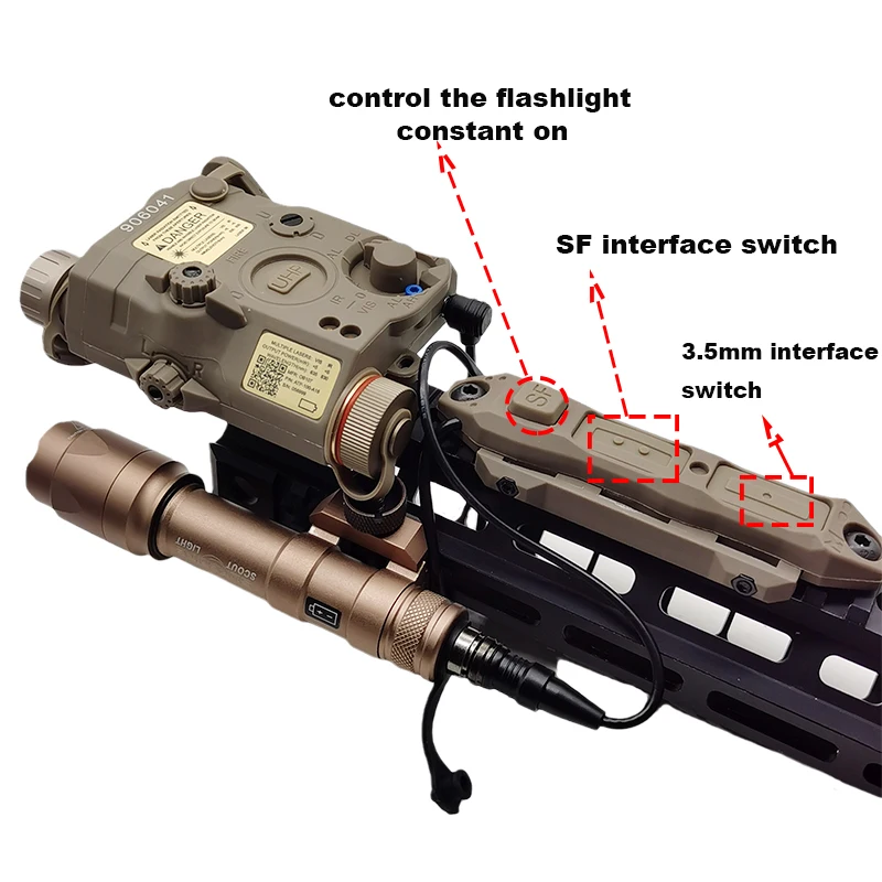 New Tactical Augmented Remote dual switch Pressure for DBAL A2 PEQ-15 PEQ16 M600 M300 Flashlight Double Switch Button 2.5 3.5 SF