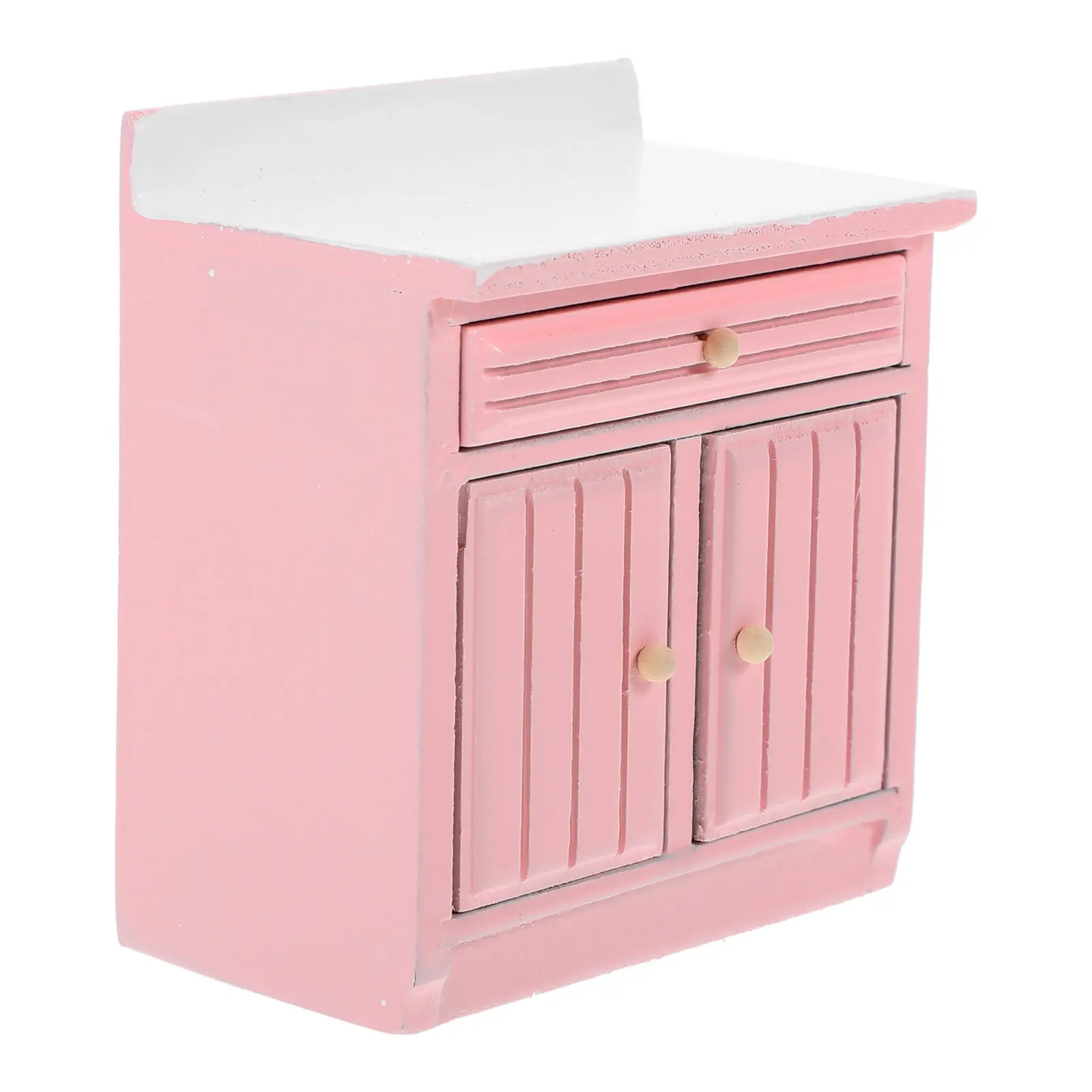 

Mini Wooden Cabinet Miniature Kitchen Furniture Decor 1 12 Scale Cooking Table for Mini House Decoration Cabinet Model