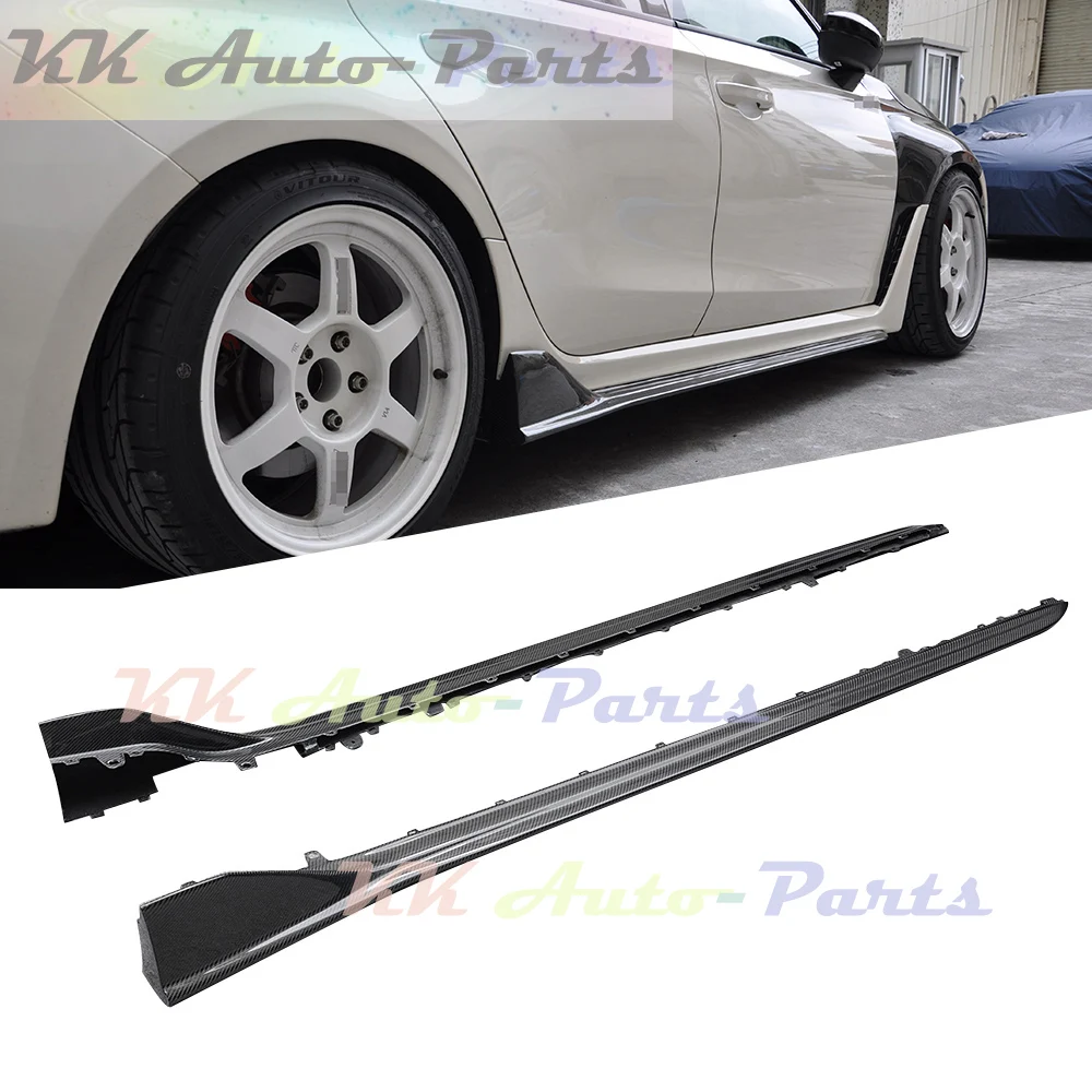 Carbon Fiber OTD Side Skirts Apron Extension Lip Splitters For Honda CIVIC FL5 11TH TYPE R 2016 UP Auto Tuning