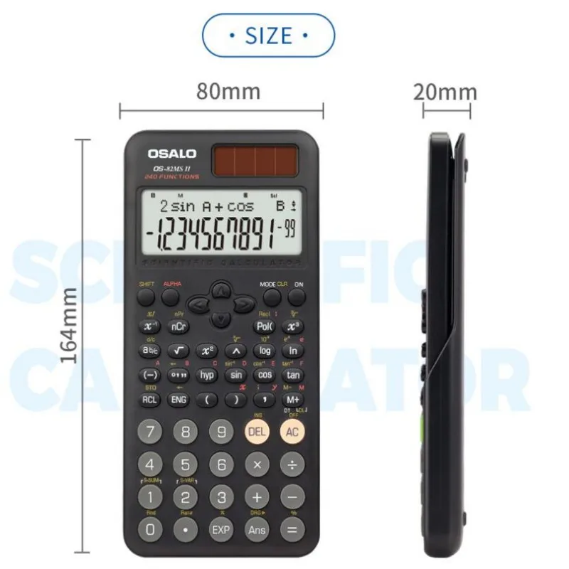 240 Function Junior High School Student Function Science Calculator Plug Button Battery  OS-82MS II Teaching Test Calculator