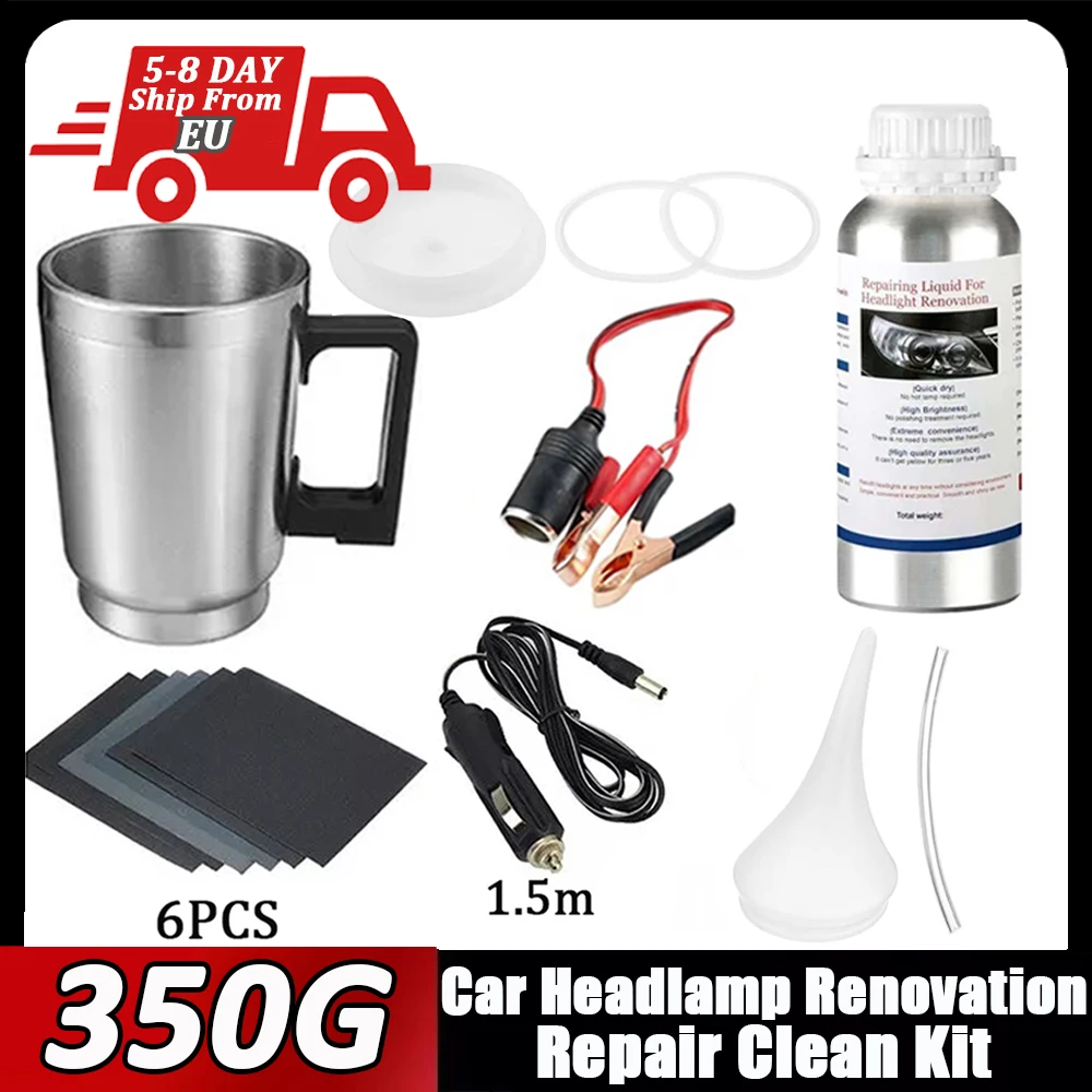 Kit de polissage de phares de voiture 350g, restauration de phares, liquide polymère, rénovation de phares, Kit de réparation et de nettoyage, outil Automobile