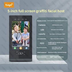 Tuya APP Wifi Face Recognition Visual Intercom Doorbell Monitoring Remote Villa Building Electronic Access Control System