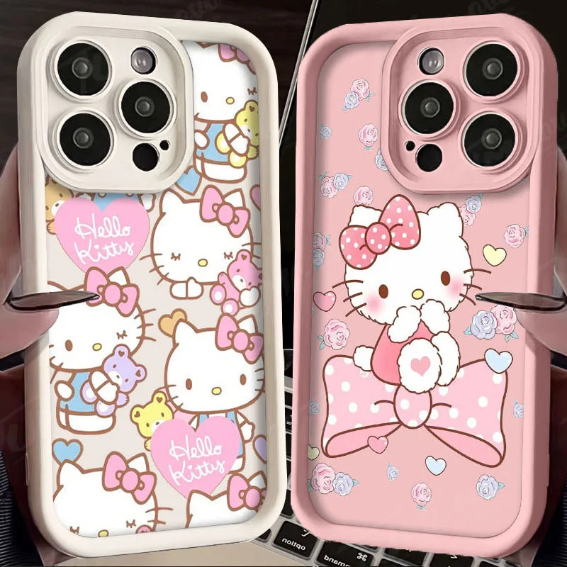 Sanrio Hello Kitty love Heart Phone Case for Xiaomi POCO X6 X5 X4 GT F3 F4 F5 M6 Pro X3 NFC Mi 13T 12T 11T 13 12 11 Lite 5G NE