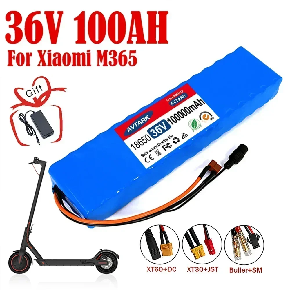 Imagem -02 - Bloco Recarregável da Bateria do Lítio 36v 100ah 18650 10s3p 1000w Poder Bicicleta Alterada Trotinette Veículo Elétrico com Bms Novo