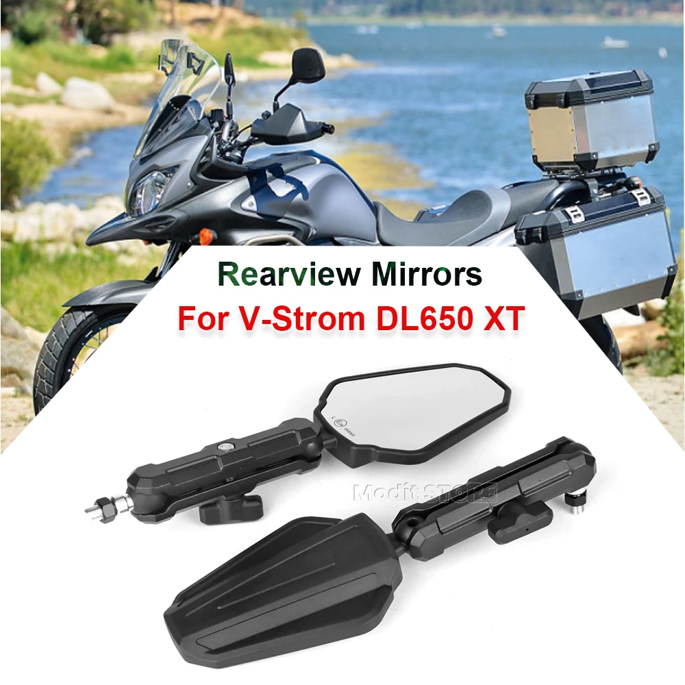 For Suzuki V-Strom DL650 Vstrom 650 XT Folding Adventure Rear Mirror Motorcycle Rear view Mirror Side Mirrors Rearview Mirrors