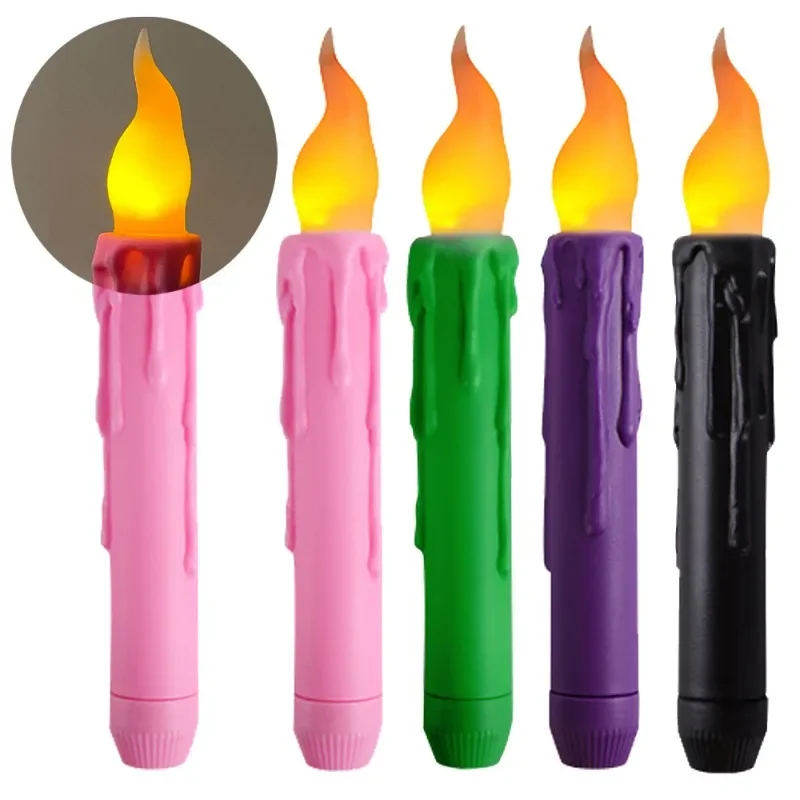 

6Pcs LED Floating Flameless Candles Lights Flickering Taper Candle Fake Candlestick Christmas Halloween Wedding Birthday Party