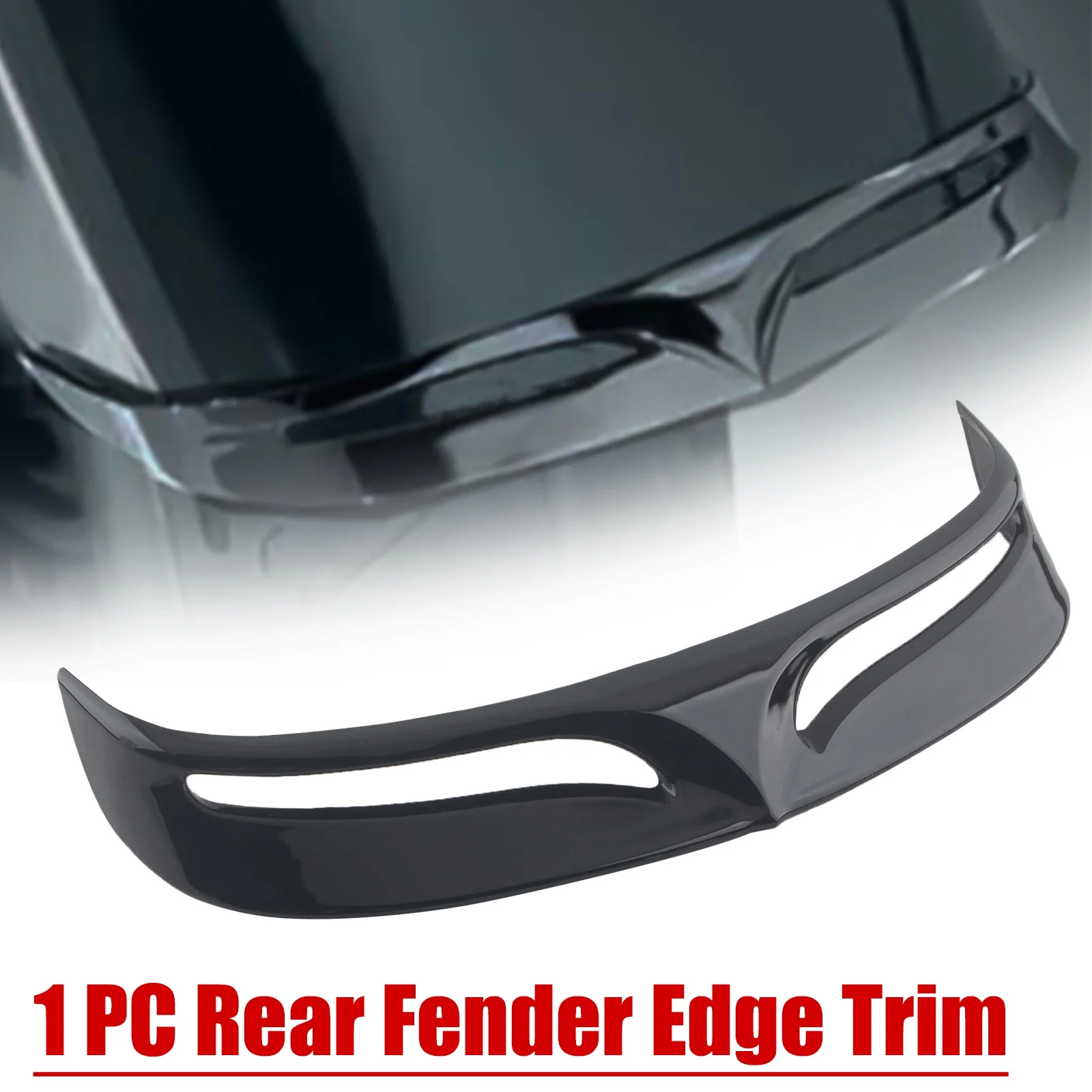 Motorcycle Rear Fender Edge Trim Tip Trailing Part Black/Chrome ABS For Harley Davidson Fatboy FLSTF/B