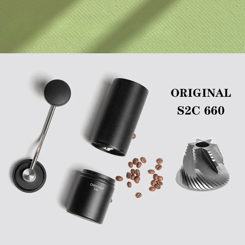 C3S ESP High Precision Grinding Manual Coffee Grinder S2C660 Burr Inside All Metal Body Portable Hand Grinder