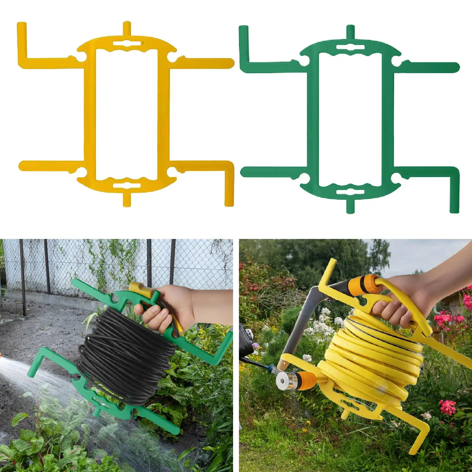 Compact Garden Hose Holder Flexible Lawn Extension Cord Storage Rack for Fence Garage Watering Outside
