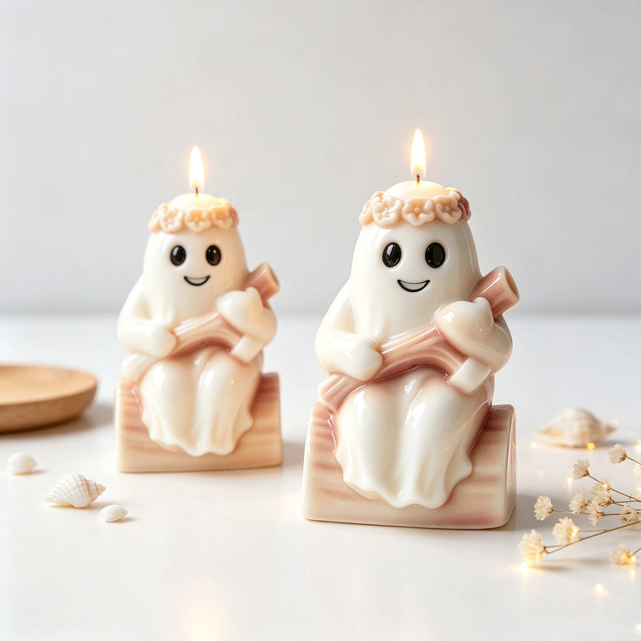 3D Wooden Stake Ghost Gnome Dwarf Candle Silicone Mold DIY for Plaster Cement Resin Wax Handmade Halloween Craft Home Decor Gift