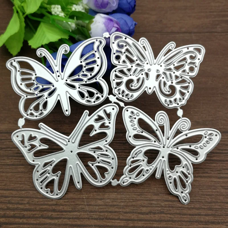 4PCS/lot Butterfly Metal Cutting Dies DIY Cards Stencils Photo Album Embossing Paper Making Scrapbooking Knife Mold Crafts Dies