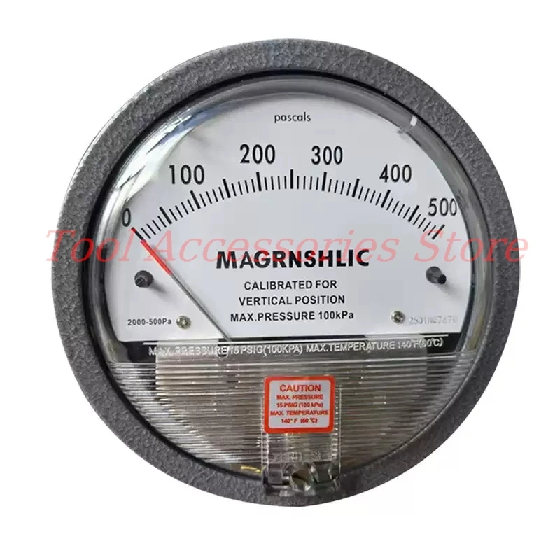 1PCS Round Pointer Positive And Negative Wind Pressure Gauge 0-60 Pa Air Micro Pressure Difference Meter