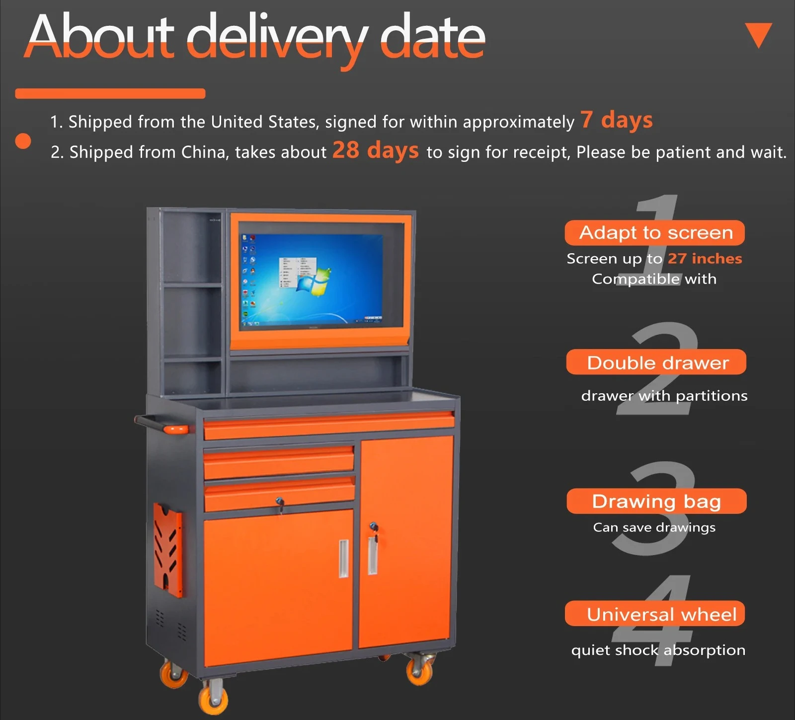 Configurable Heavy Duty Workbench Industrial Computer Cabinet Industrial PC Cabinet Fits up to 27