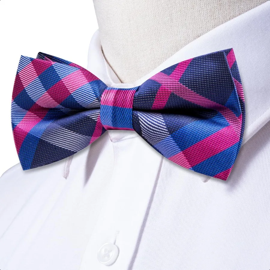 Dubulle Papillon da uomo Paisley floreale da uomo con papillon e set di spille da bavero Gemelli quadrati da taschino da matrimonio