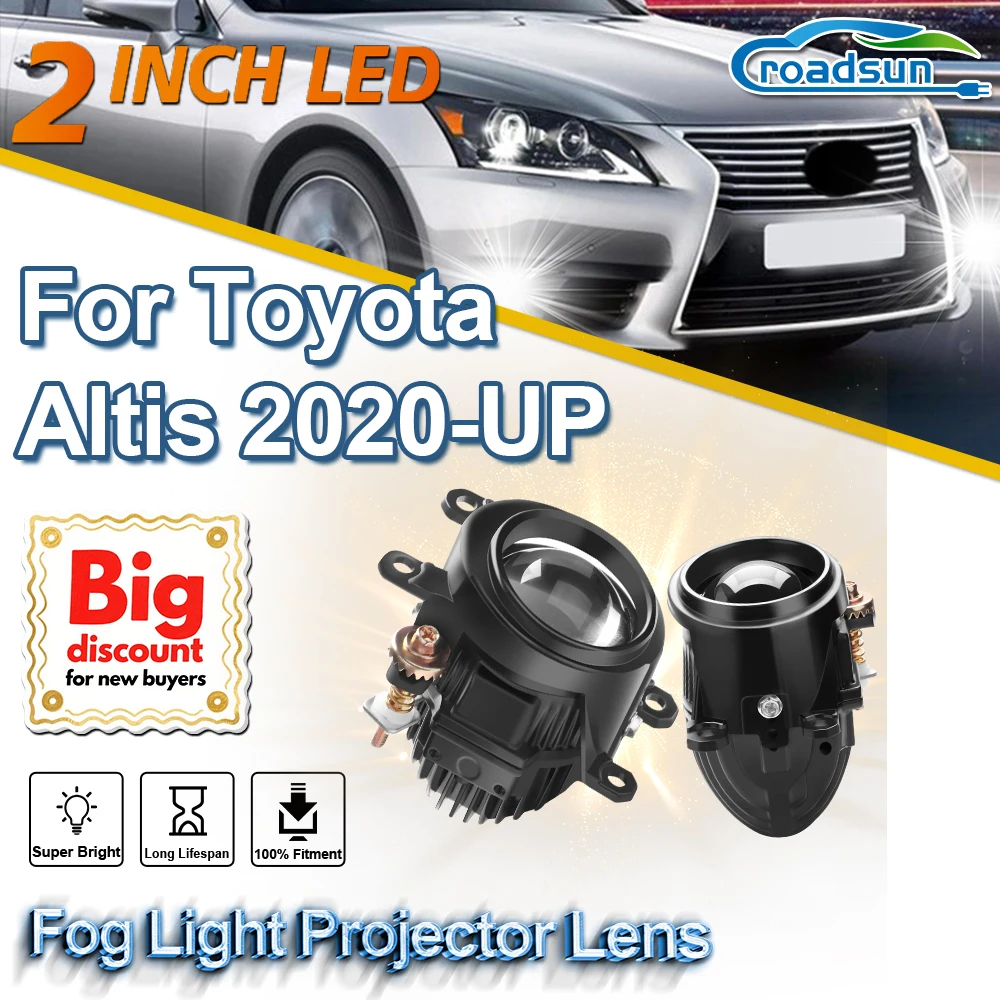 

ROADSUN 2.0 Inch Bi LED Mini PTF Fog Light Projector Lens Assembly LED Fog Lamp Bulb Car Accessories For Toyota Altis 2020-UP