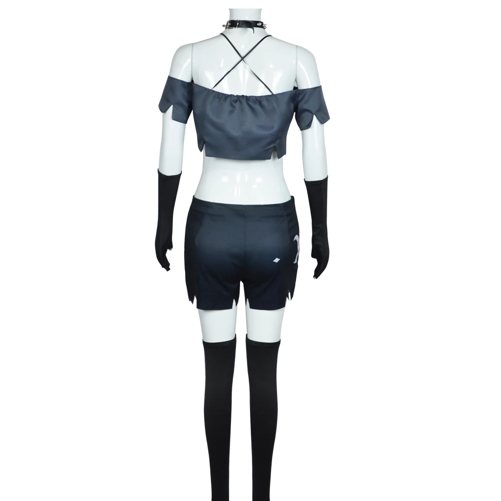 

Loona Cosplay Carnival Costume for Helluva Boss Vest Shorts Uniform Necklace Gloves Suit Cartoon Anime Cosplay Clothes Outfits
