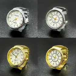 Adjustable Number Ring Valentine's Day Elastic Finger Ring Watches for Men Women Clear Round Dial Quartz Timepieces for Couples
