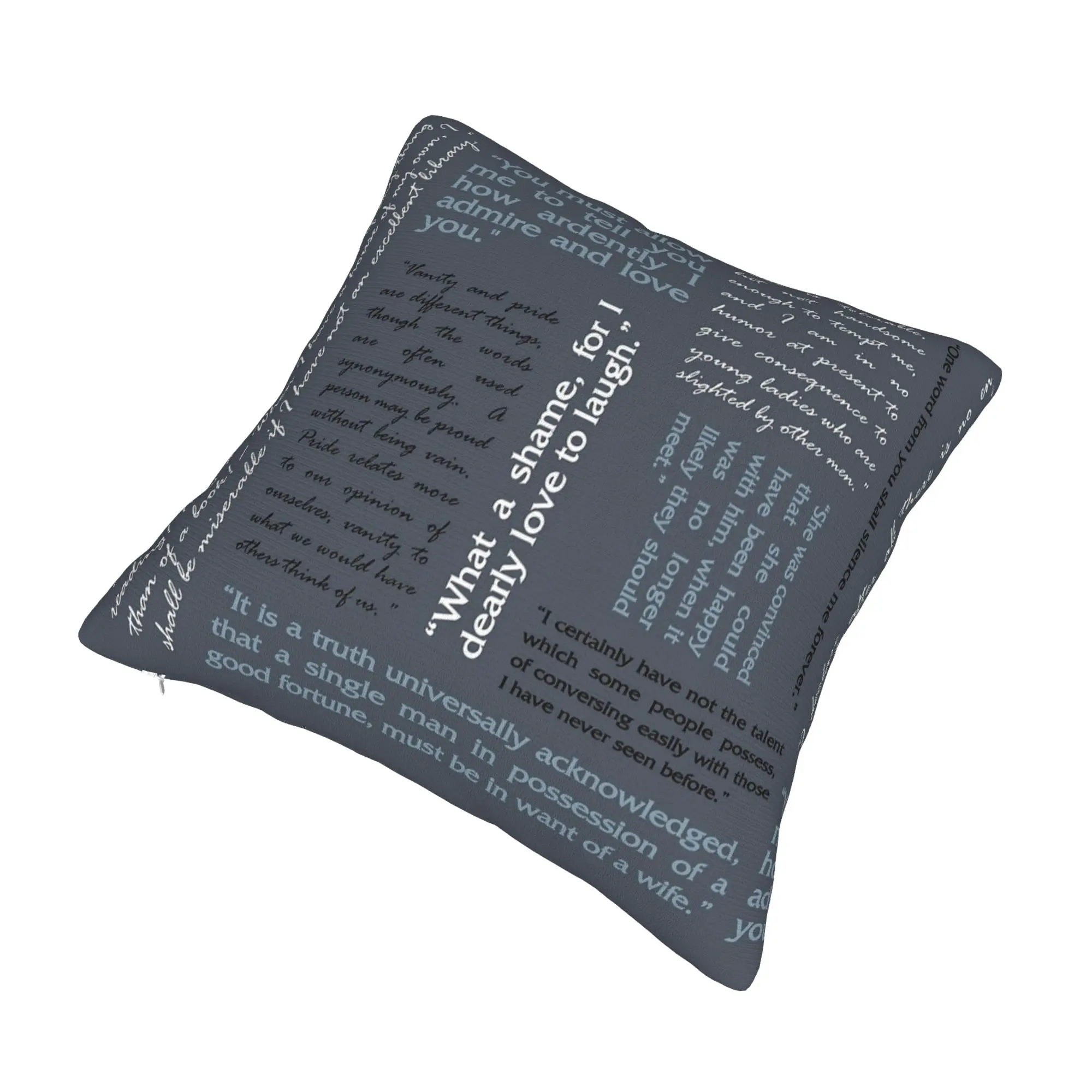 مطبوعة الكبرياء والتحامل يقتبس مكتبة ممتازة المخدة غطاء الوسادة رمي كيس وسادة غطاء المنزل انخفاض الشحن 18"