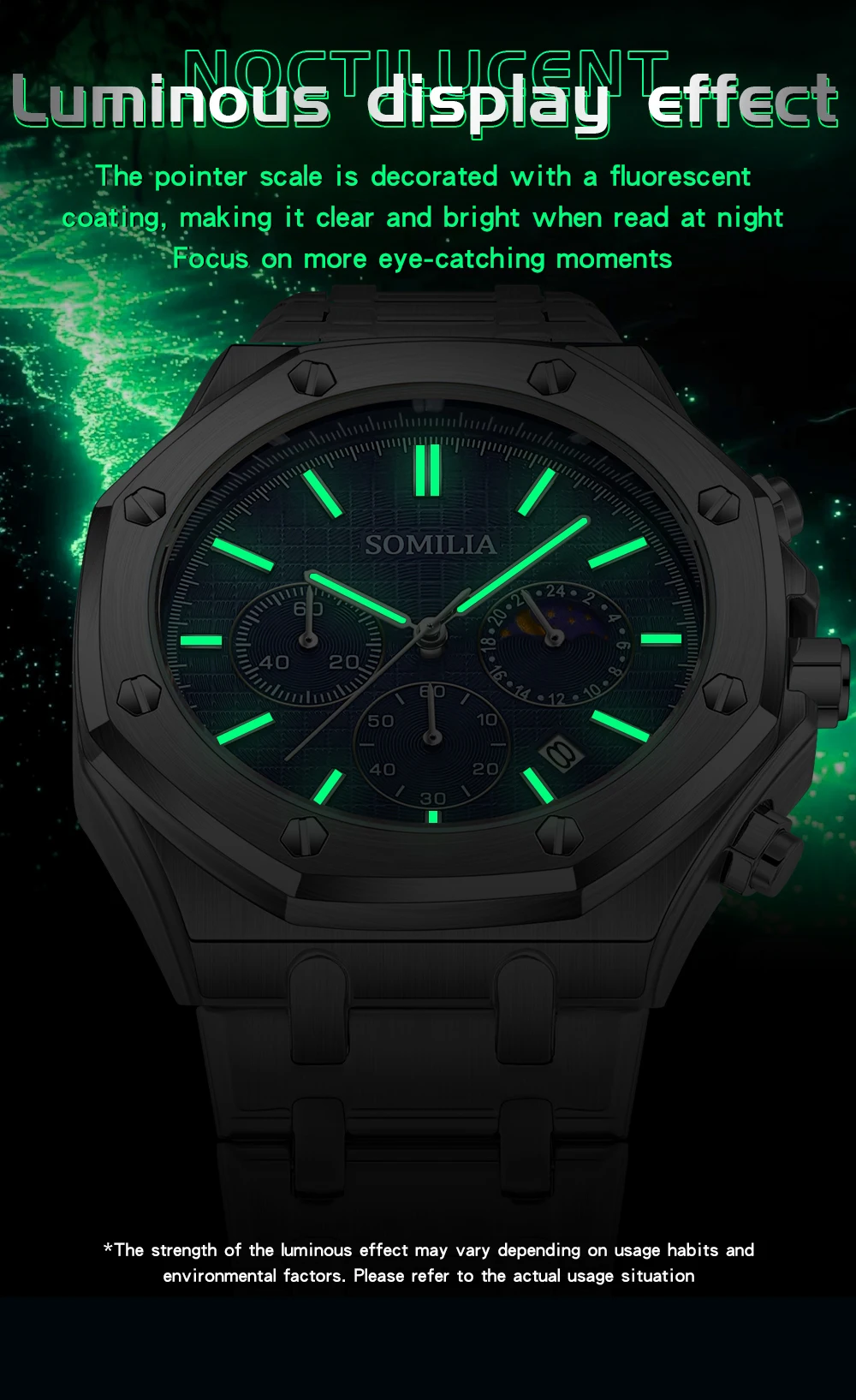 SIMILIA лучший бренд 2311, мужские повседневные кварцевые часы, роскошные светящиеся наручные часы из нержавеющей стали, водонепроницаемые мужские часы