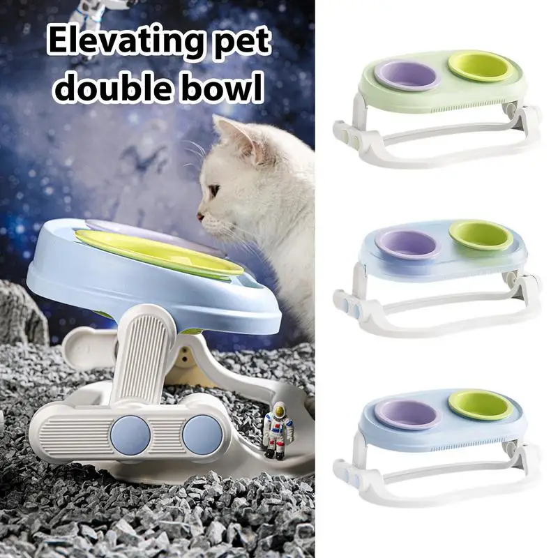 Elevated Dog Bowls Dog Bowls Elevated Double Bowl 15 Tilted Adjustable Feeding Bowls Pet Bowl Feeder Raised Bowl Pet Supplies