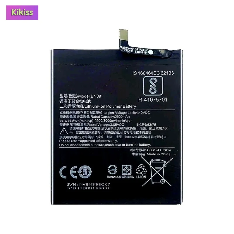 Replacement Mobile Phone Battery For Xiaomi Mi Play MiPlay BN39 3000mAh