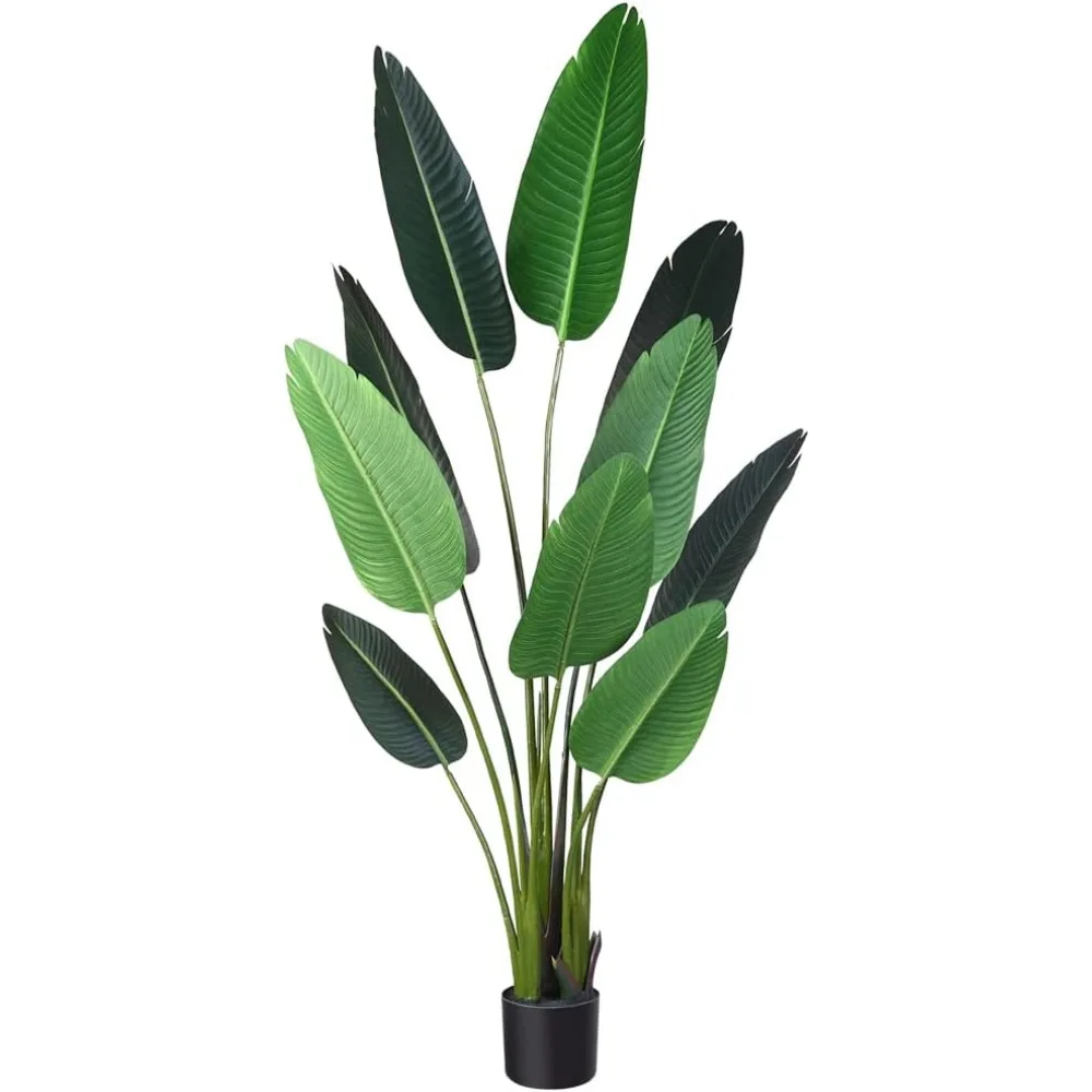 Fopamtri Artificial Bird of Paradise Plant Fake Tropical Palm Tree for Indoor Outdoor, Perfect Faux Plants for Home Garden