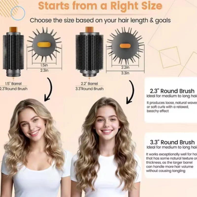 

For Dyson Airwrap HS01/05/08 Attachments Large Round Volumizing Brush Bigger Round Brush For Straight Wavy Hair