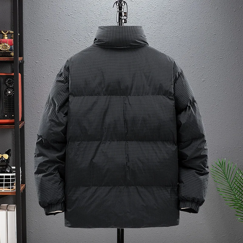 في الهواء الطلق المراهقين الخبز الستر كبيرة الحجم الوقوف طوق أسفل القطن وسادات مبطنة شتاء دافئ الظلام تحقق نمط الرجال معاطف