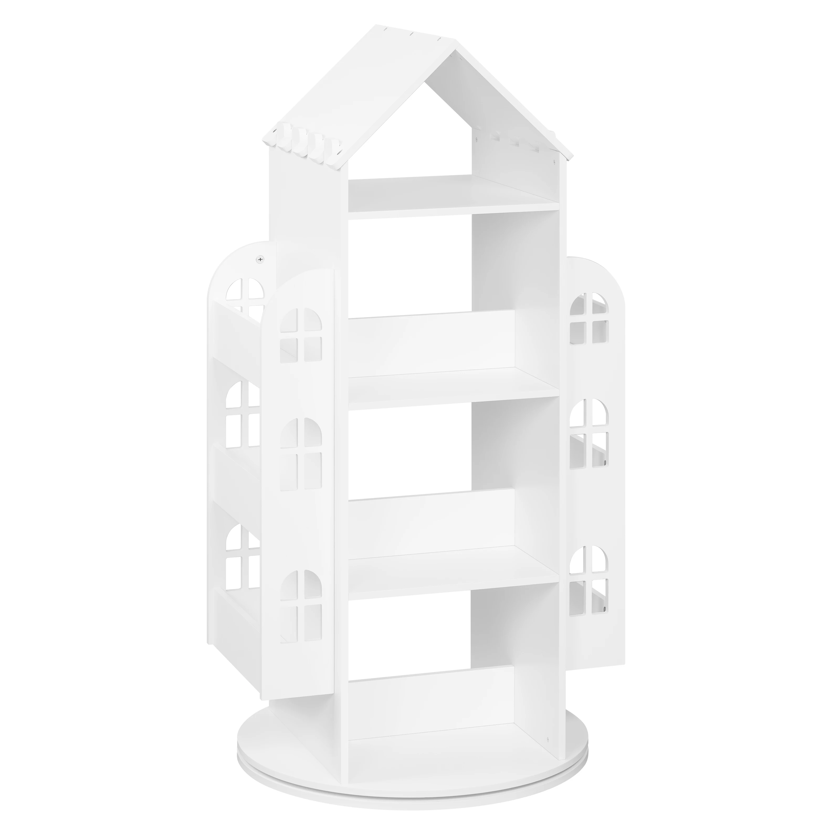 Drehbares Bücherregal aus Massivholz für Kinder mit 3-stufigem Standregal Multifunktionale Aufbewahrung für Arbeitszimmer und Wohnzimmer