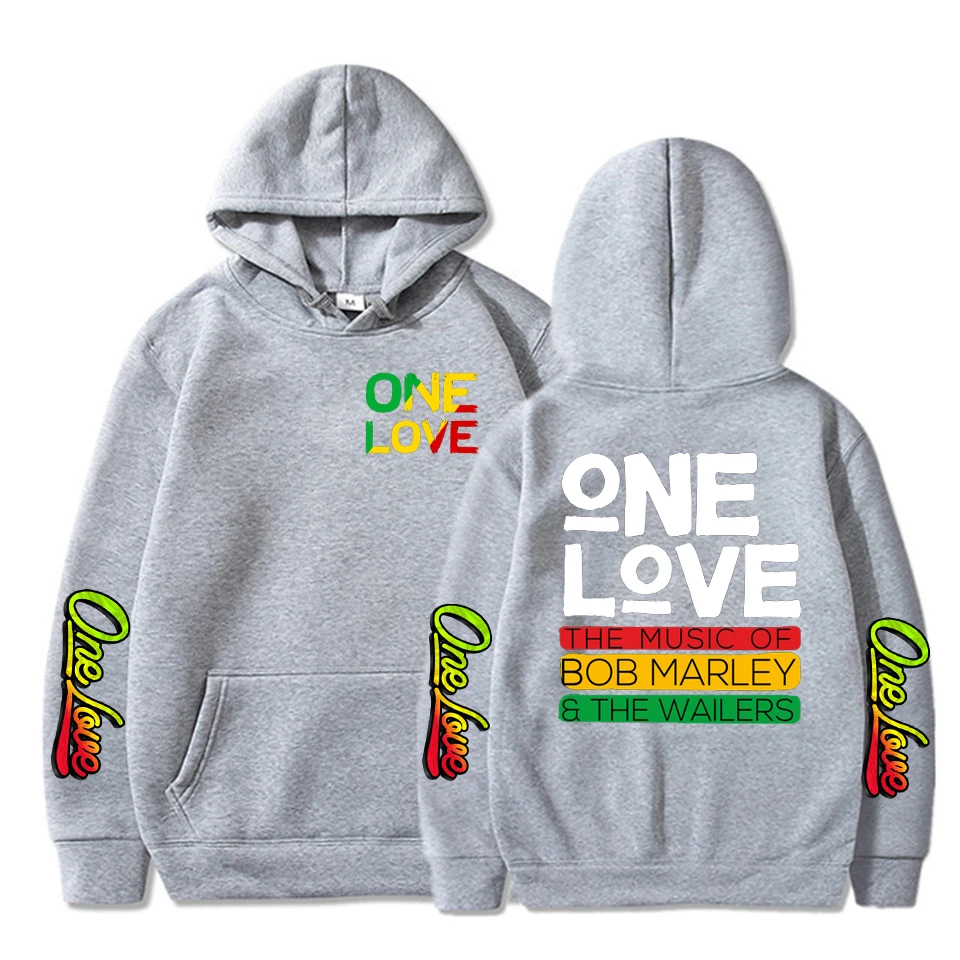 Hot Rap Bob Marley  Hoodies one Love  Hip Hop Print Sweatshirts Men Women Fashion Neutral Loose Sweatshirt Oversized Hoodie